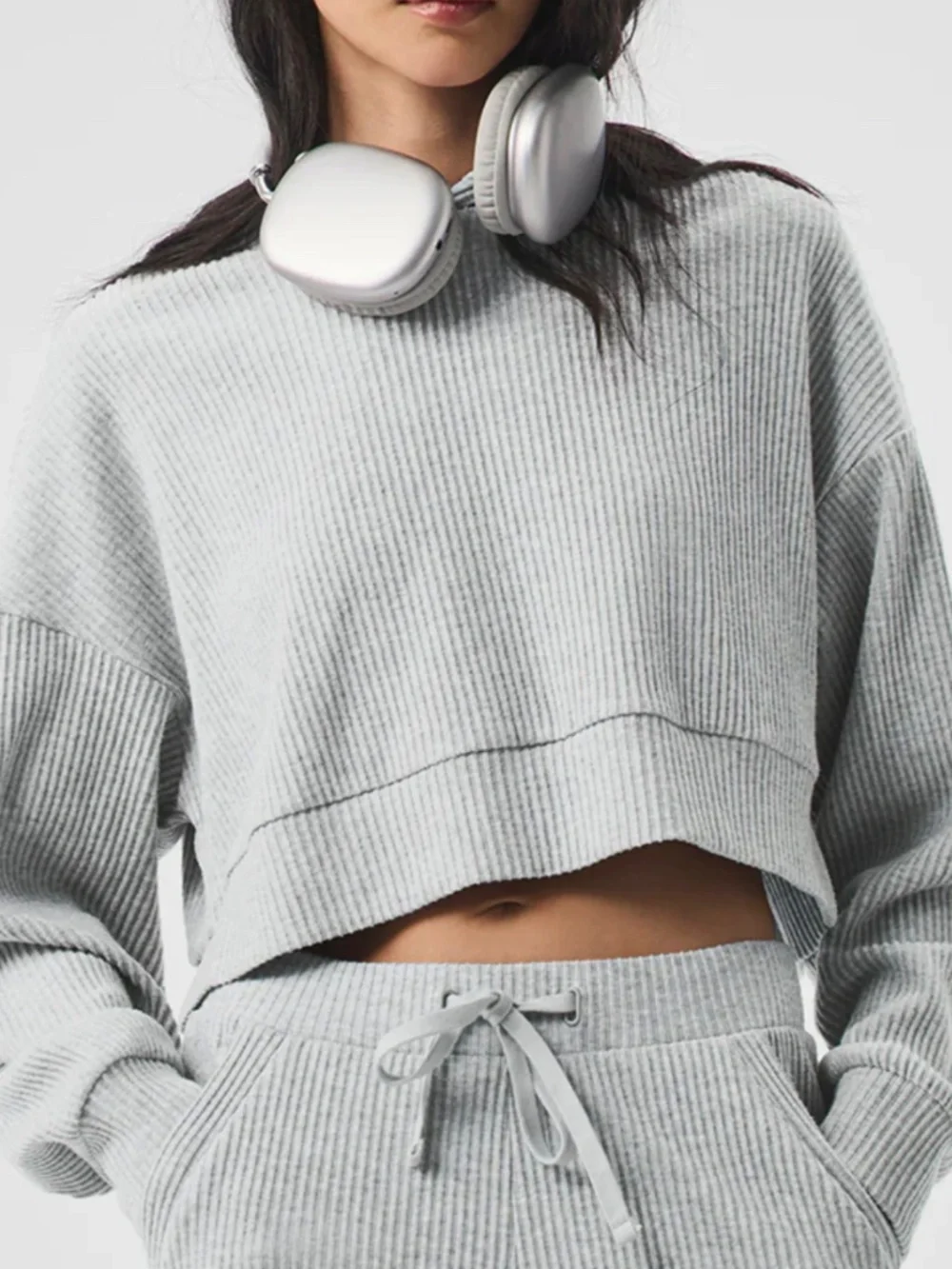Alo Yoga Muse Hoodie and Sweatpants Set in Heather Grey Size Small